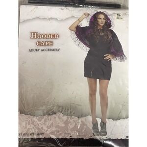 Unisex Adults Hooded Cloak Lace Cape for Halloween Cosplay Costumes Party Prop‎